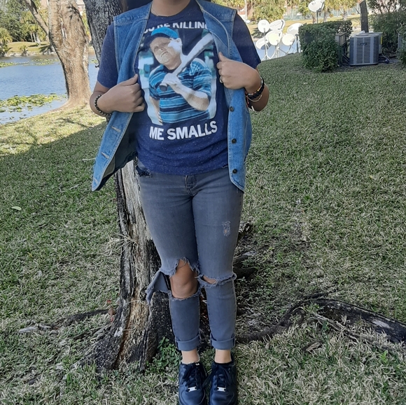 Vintage Denim Jean Vest Lizwear Claiborne L 80 90 - Picture 8 of 9